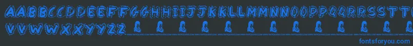 YakShamash Font – Blue Fonts on Black Background