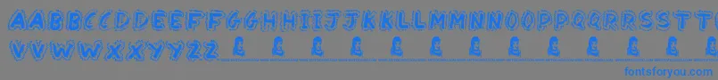 YakShamash-Schriftart – Blaue Schriften auf grauem Hintergrund