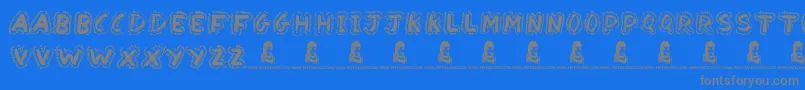 YakShamash Font – Gray Fonts on Blue Background