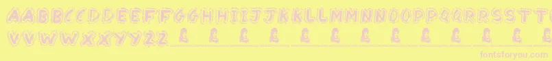 YakShamash Font – Pink Fonts on Yellow Background