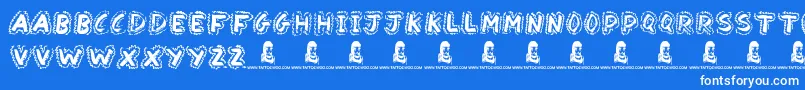 YakShamash Font – White Fonts on Blue Background