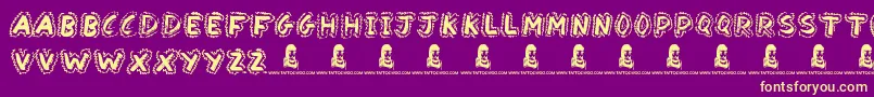 fuente YakShamash – Fuentes Amarillas Sobre Fondo Morado