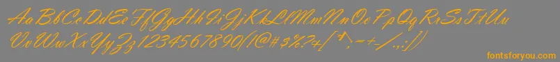 Vladimirscrd-Schriftart – Orangefarbene Schriften auf grauem Hintergrund