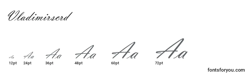Размеры шрифта Vladimirscrd