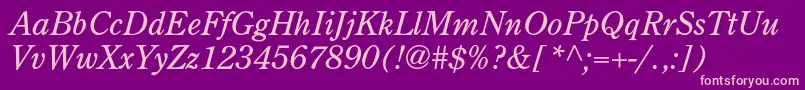 CenturyoldstylestdItalic Font – Pink Fonts on Purple Background