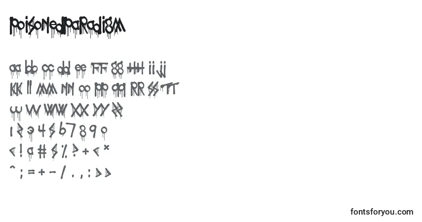 Czcionka PoisonedParadigm – alfabet, cyfry, specjalne znaki