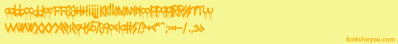 PoisonedParadigm Font – Orange Fonts on Yellow Background