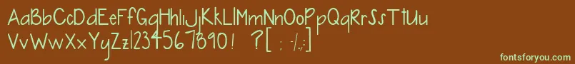 Czcionka CindyshandRegular – zielone czcionki na brązowym tle