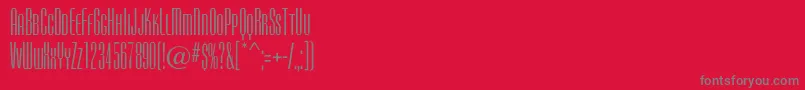 フォントCamertongc – 赤い背景に灰色の文字