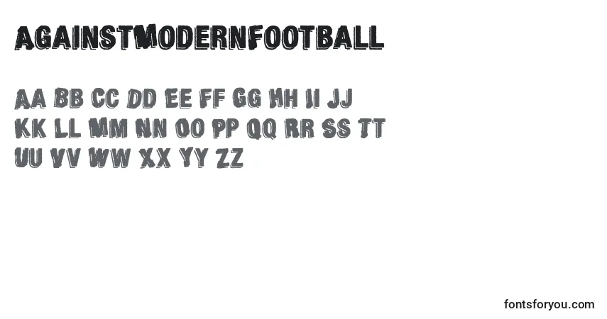 A fonte AgainstModernFootball – alfabeto, números, caracteres especiais