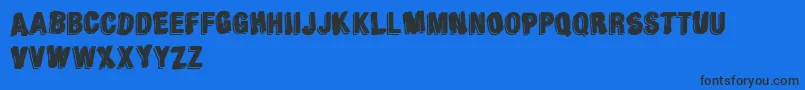 Fonte AgainstModernFootball – fontes pretas em um fundo azul