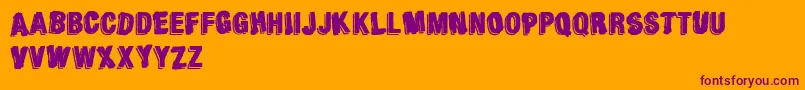 AgainstModernFootball Font – Purple Fonts on Orange Background