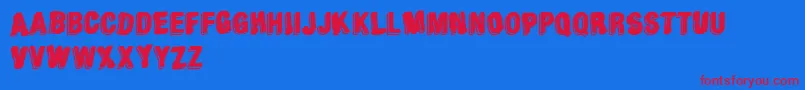 AgainstModernFootball Font – Red Fonts on Blue Background