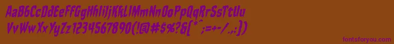 StakethroughtheheartbbItal Font – Purple Fonts on Brown Background