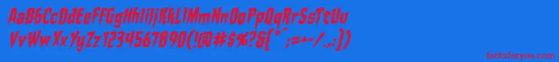 StakethroughtheheartbbItal-Schriftart – Rote Schriften auf blauem Hintergrund