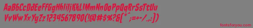 StakethroughtheheartbbItal-Schriftart – Rote Schriften auf grauem Hintergrund