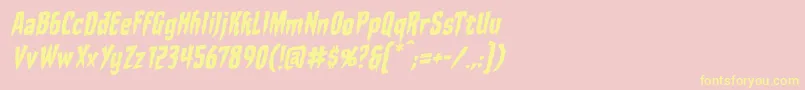 StakethroughtheheartbbItal Font – Yellow Fonts on Pink Background