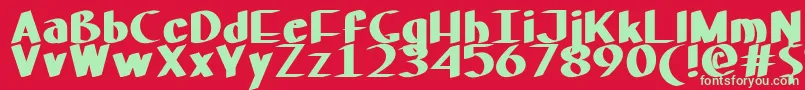 Czcionka MfHoustonParisBudapest – zielone czcionki na czerwonym tle