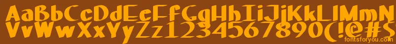 Czcionka MfHoustonParisBudapest – pomarańczowe czcionki na brązowym tle