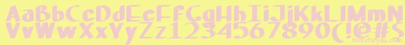 MfHoustonParisBudapest Font – Pink Fonts on Yellow Background