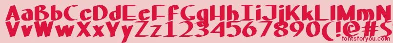 MfHoustonParisBudapest-Schriftart – Rote Schriften auf rosa Hintergrund