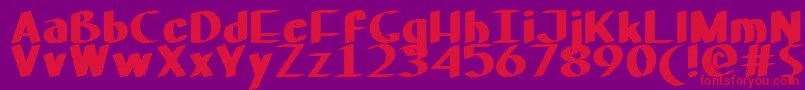 Czcionka MfHoustonParisBudapest – czerwone czcionki na fioletowym tle