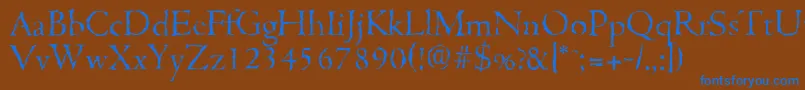 CambridgerandomLightRegular Font – Blue Fonts on Brown Background