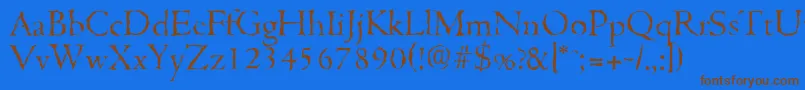 CambridgerandomLightRegular Font – Brown Fonts on Blue Background