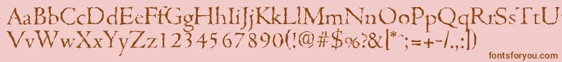 CambridgerandomLightRegular Font – Brown Fonts on Pink Background