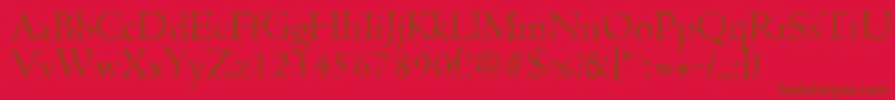 フォントCambridgerandomLightRegular – 赤い背景に茶色の文字