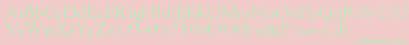 CambridgerandomLightRegular Font – Green Fonts on Pink Background