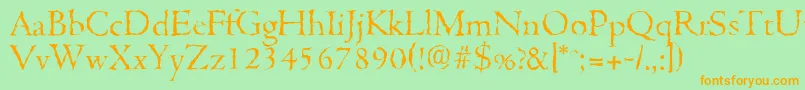 CambridgerandomLightRegular Font – Orange Fonts on Green Background