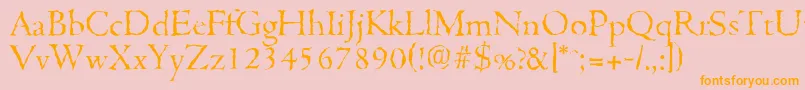 CambridgerandomLightRegular Font – Orange Fonts on Pink Background