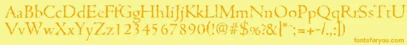 CambridgerandomLightRegular Font – Orange Fonts on Yellow Background