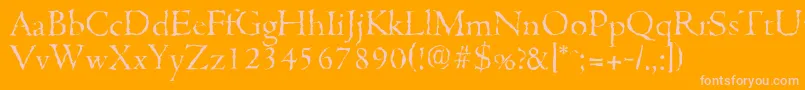 CambridgerandomLightRegular Font – Pink Fonts on Orange Background