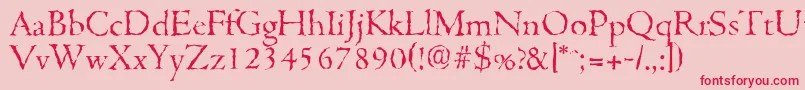 CambridgerandomLightRegular Font – Red Fonts on Pink Background