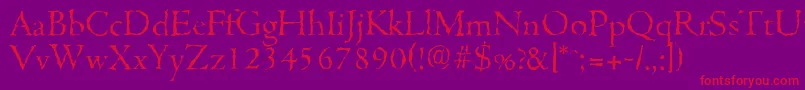 フォントCambridgerandomLightRegular – 紫の背景に赤い文字