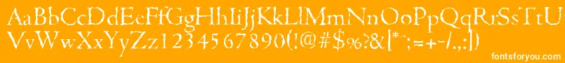 CambridgerandomLightRegular-Schriftart – Weiße Schriften auf orangefarbenem Hintergrund