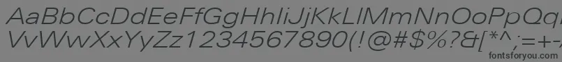 Шрифт UniversNextProLightExtendedItalic – чёрные шрифты на сером фоне