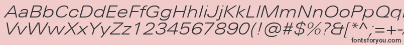 UniversNextProLightExtendedItalic Font – Black Fonts on Pink Background