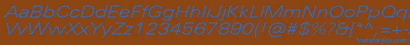 Шрифт UniversNextProLightExtendedItalic – синие шрифты на коричневом фоне