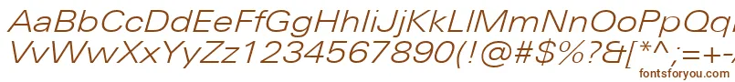 UniversNextProLightExtendedItalic Font – Brown Fonts on White Background
