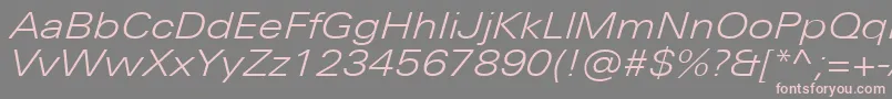 UniversNextProLightExtendedItalic Font – Pink Fonts on Gray Background