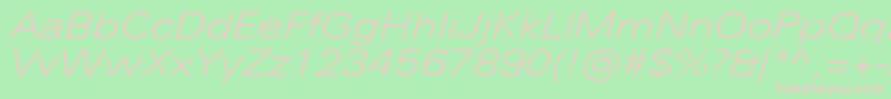 UniversNextProLightExtendedItalic Font – Pink Fonts on Green Background