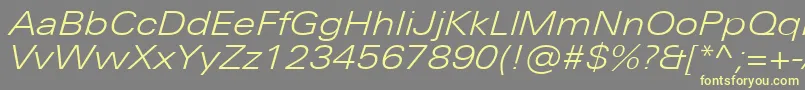 UniversNextProLightExtendedItalic Font – Yellow Fonts on Gray Background