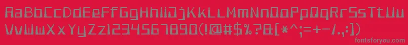 SmoothPixel7-Schriftart – Graue Schriften auf rotem Hintergrund