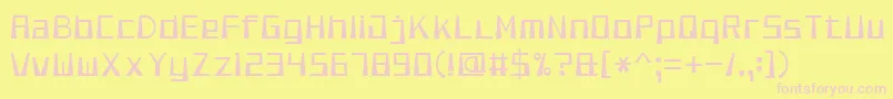 Fonte SmoothPixel7 – fontes rosa em um fundo amarelo