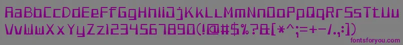 フォントSmoothPixel7 – 紫色のフォント、灰色の背景
