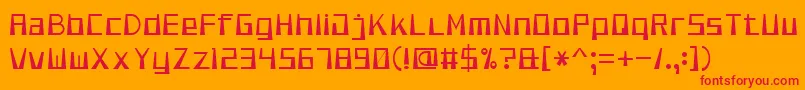 SmoothPixel7-fontti – punaiset fontit oranssilla taustalla