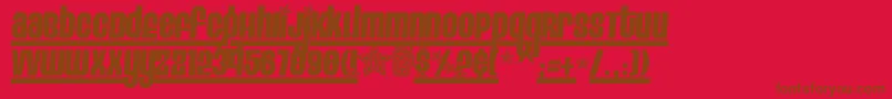 Weitere Informationen zur Eigh4 ffy-Schriftart Eigh4 ffy-Schriftart – Braune Schriften auf rotem Hintergrund